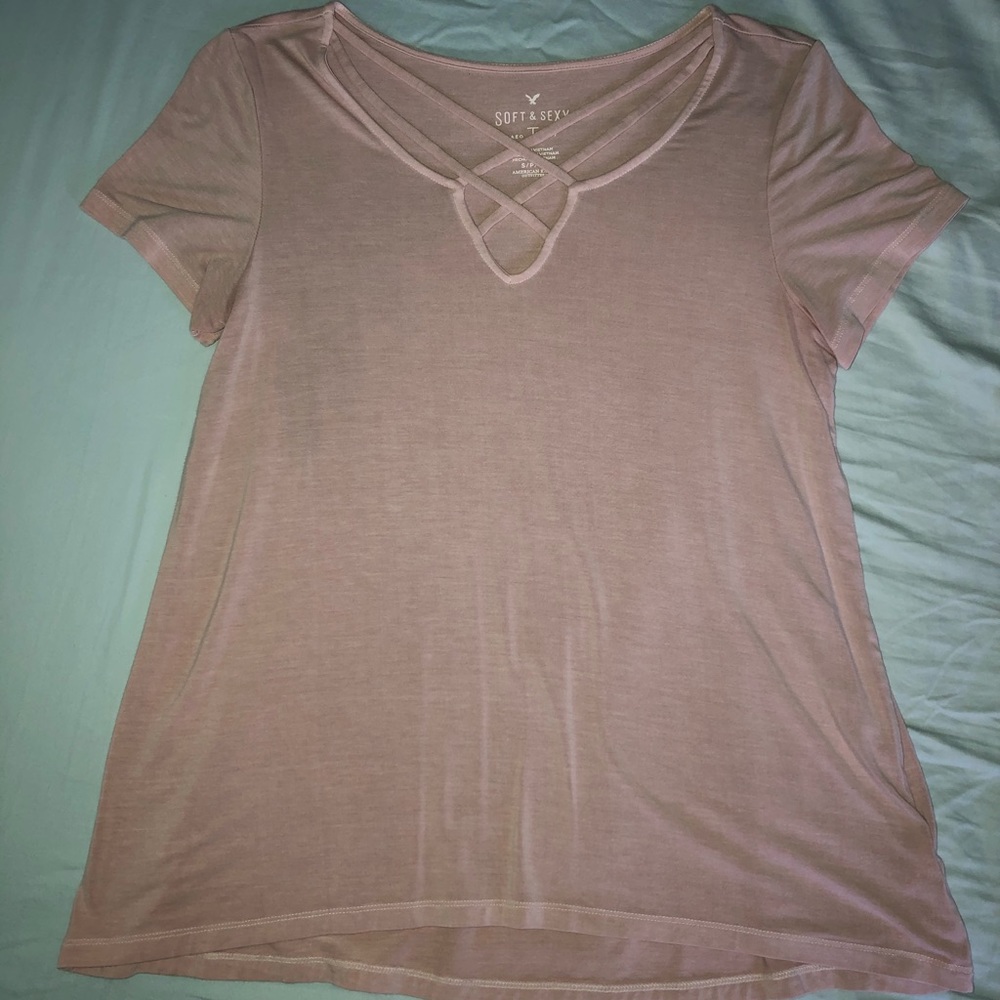 American Eagle Soft and Sexy T Blush Pink